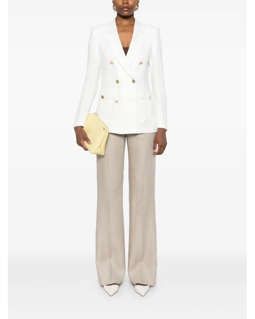 Tagliatore White Double-Breasted Blazer