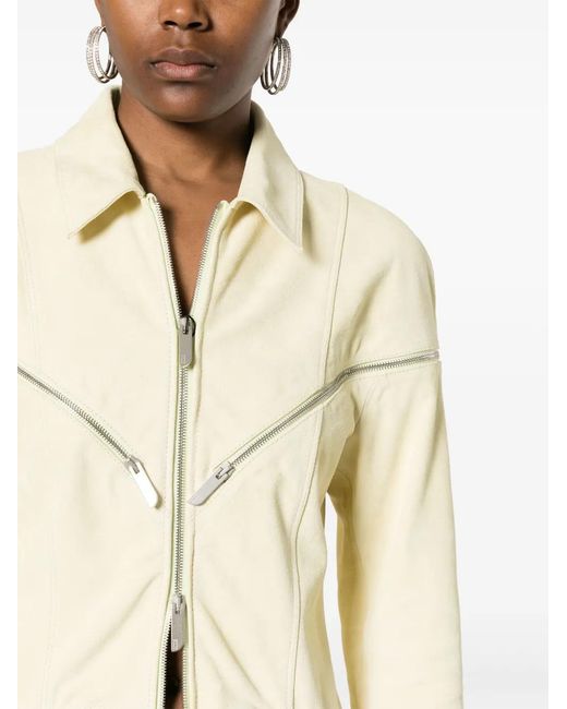 Gcds Natural All-Around-Zip Suede Jacket