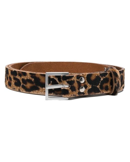 Martine Rose Brown Cheetah-print Calf-hair Belt