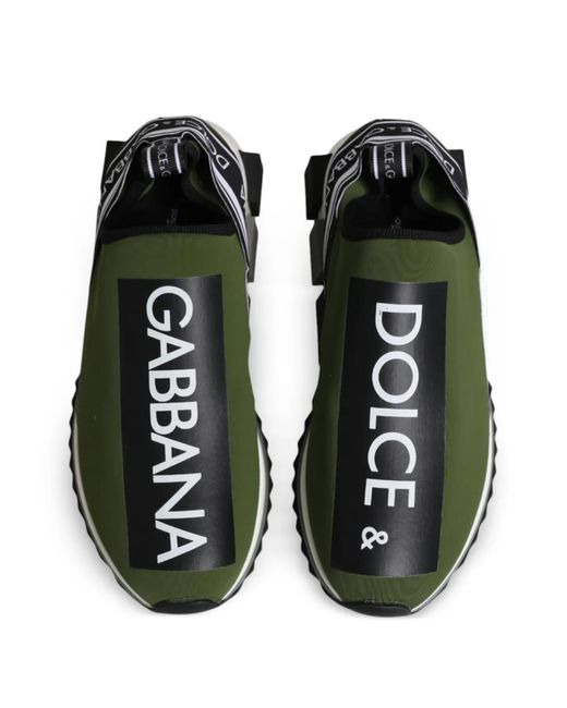 Dolce & Gabbana Green Baskets Sorrento À Logo Imprimé for men