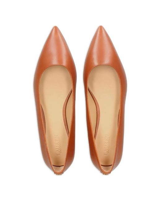 Ralph Lauren Brown Pointed Ballet Flats