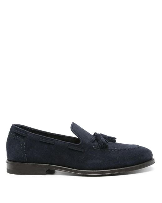 Henderson Blue Tassel-Detail Boat Shoes for men