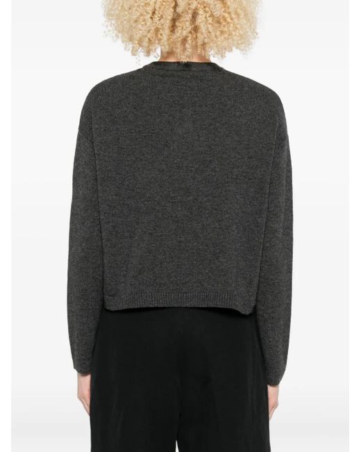 Max Mara Black Pullover mit Knopfleiste
