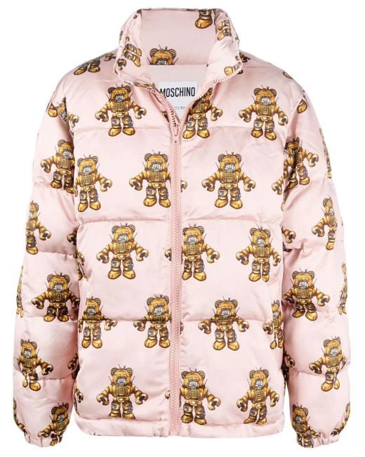 Moschino Gefütterter Mantel Mit Grafischem Print in Pink für Herren