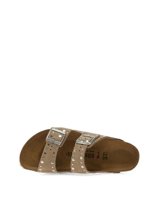 Birkenstock Brown Arizona Rivet Stud-Embellished Sandals