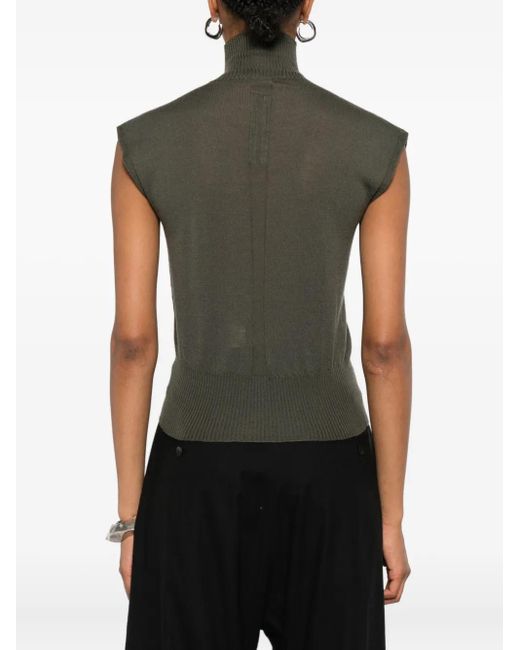 Rick Owens Green Concordians SL Top mit Stehkragen