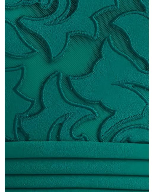 Tadashi Shoji Green Floral-Detail Long-Sleeve Maxi Dress