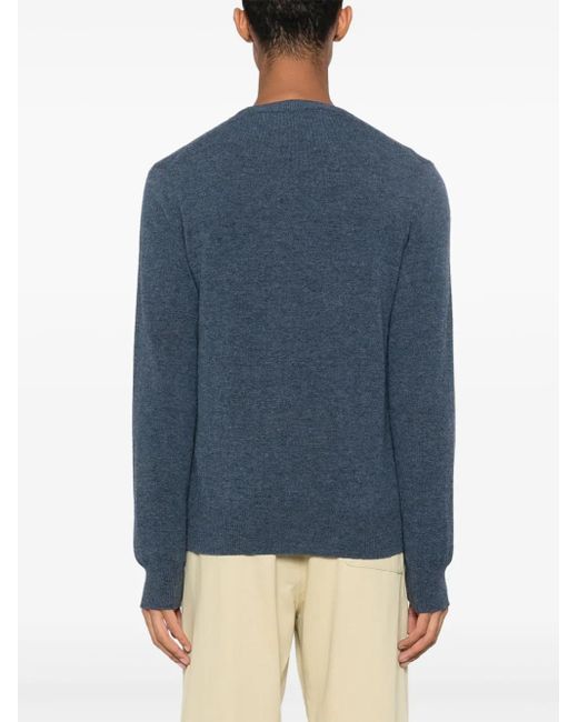 COMME DES GARÇONS PLAY Blue Logo-Appliqué Wool Jumper for men