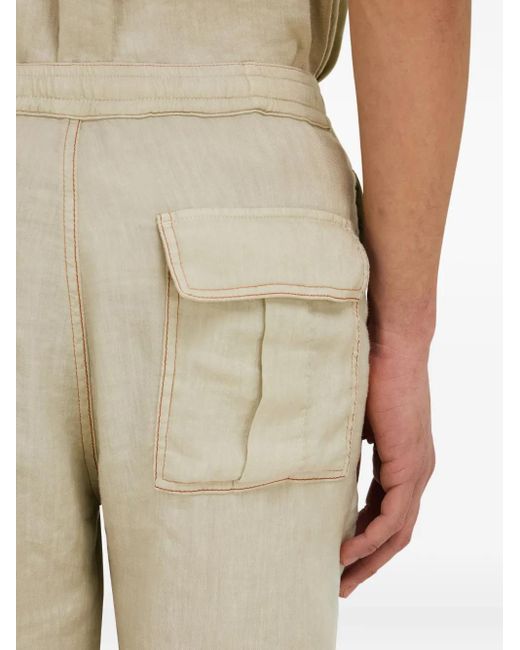 Ferragamo Natural Elasticated-Waistband Pocket Shorts for men
