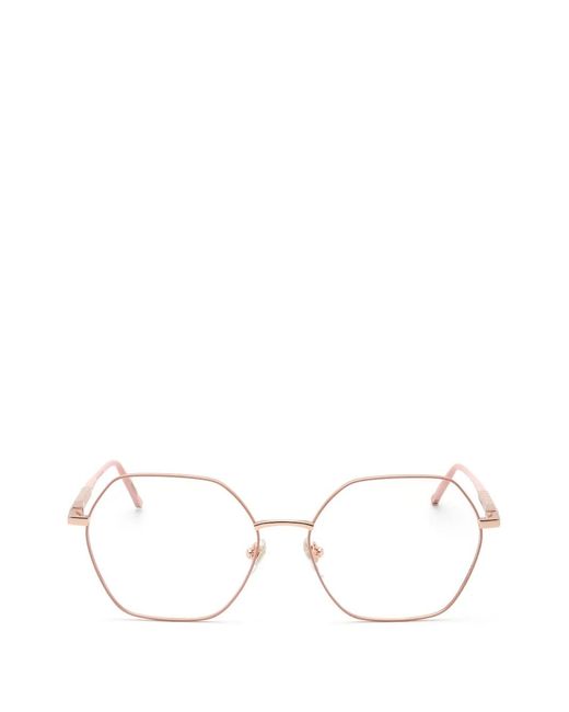 Chopard White Brille Mit Geometrischem Gestell