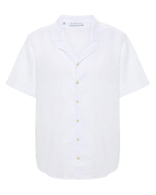 Camisa con textura flameada Manuel Ritz de hombre de color White