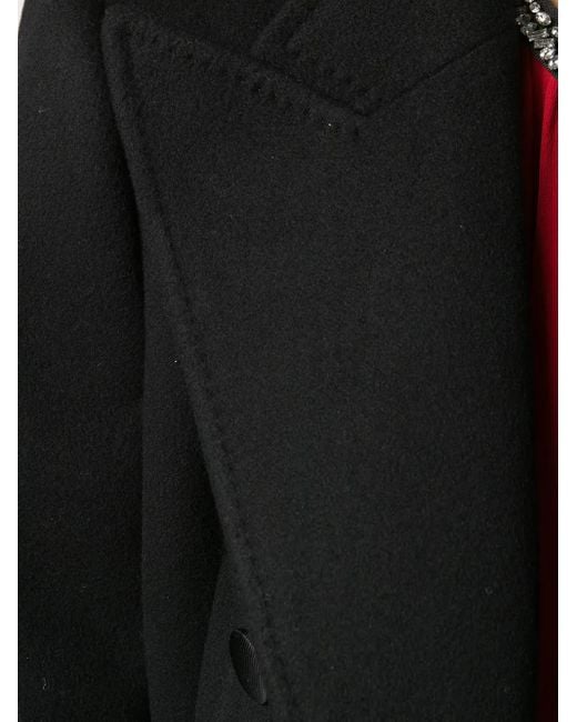 Dolce & Gabbana Black Double-Breasted Wool Coat