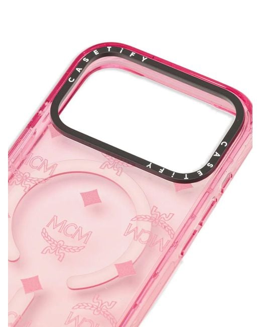 MCM Pink X Casetify Monogram-Pattern Iphone 17 Pro Case