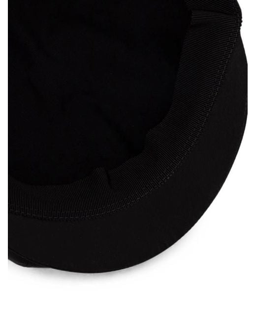 Moschino Black Logo-Patch Beret for men