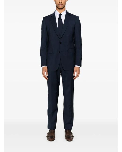 Fursac Blue Check-Pattern Suit for men