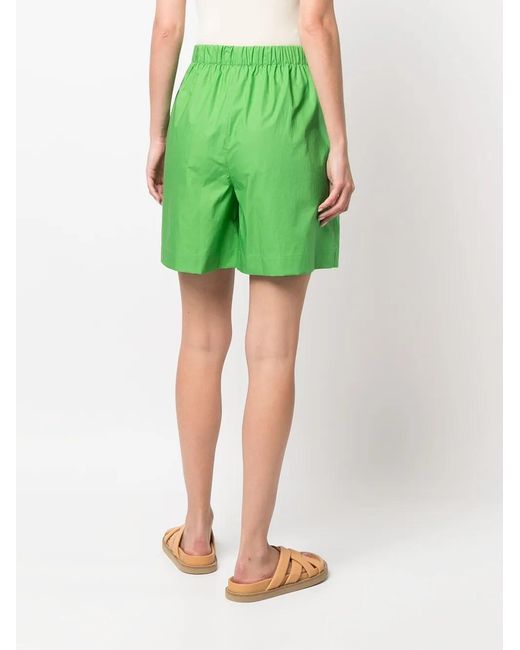 Nanushka Green Elasticated-Waistband Cotton Shorts
