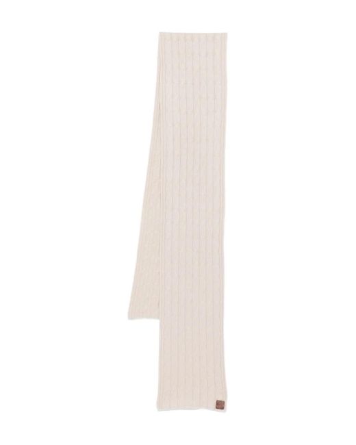 Eleventy White Cable-Knit Scarf for men