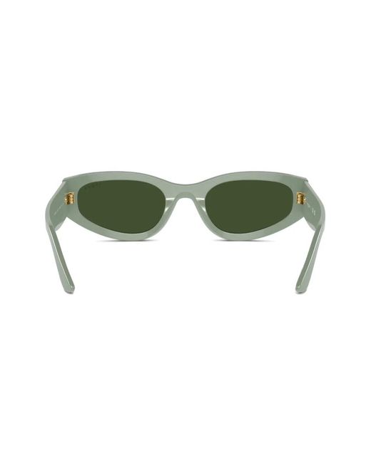 Vogue Eyewear Green Logo-Print Oval-Frame Sunglasses
