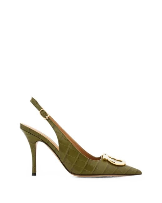 Ferragamo Green Rivada Slingback Pump
