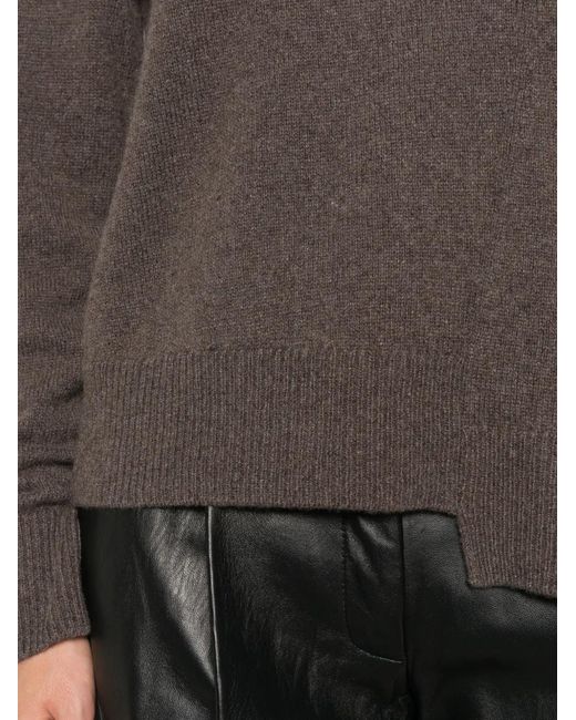 Liviana Conti Brown Crew-Neck Sweater