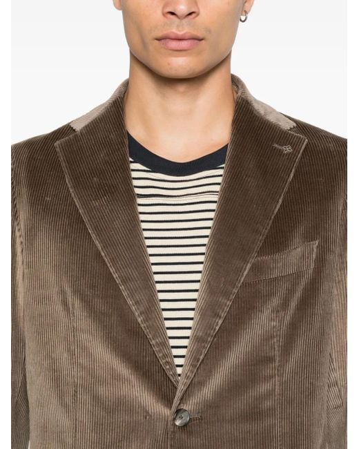 Tagliatore Brown Corduroy Blazer for men