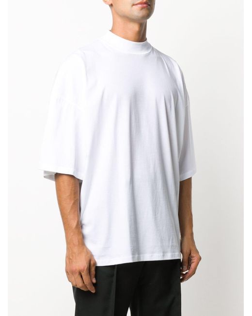 Download Jil Sander Mock Neck Cotton T-shirt in White for Men - Lyst