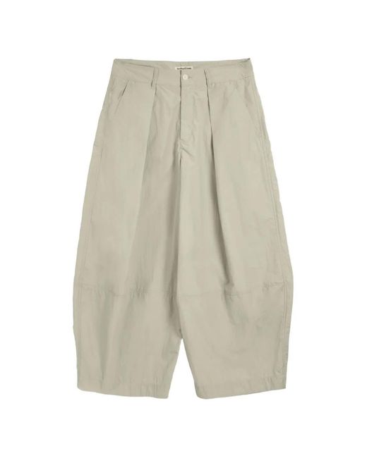 YMC White Deadbeat Pleated Trousers for men