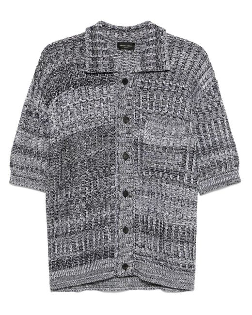 メンズ Roberto Collina オープンニット シャツ Gray