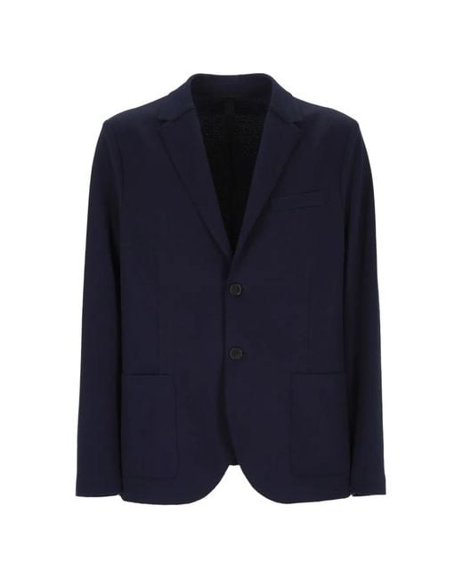 Harris Wharf London Blue Notched-Lapel Single-Breasted Blazer for men