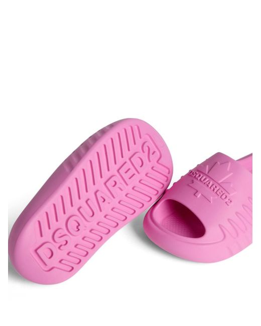 DSquared² Slippers Met Logo-reliëf En Open Neus in het Pink