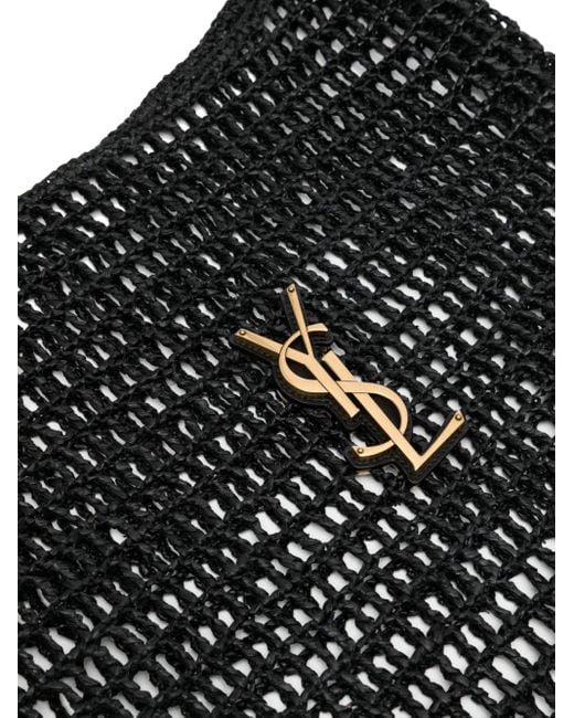 Oxalis macramé shoulder bag Saint Laurent de color Black