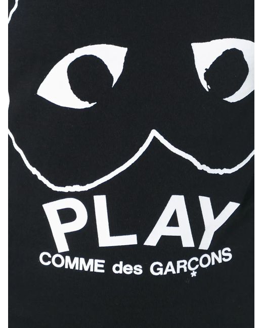 COMME DES GARÇONS PLAY Black Upside Down Logo Print T-shirt