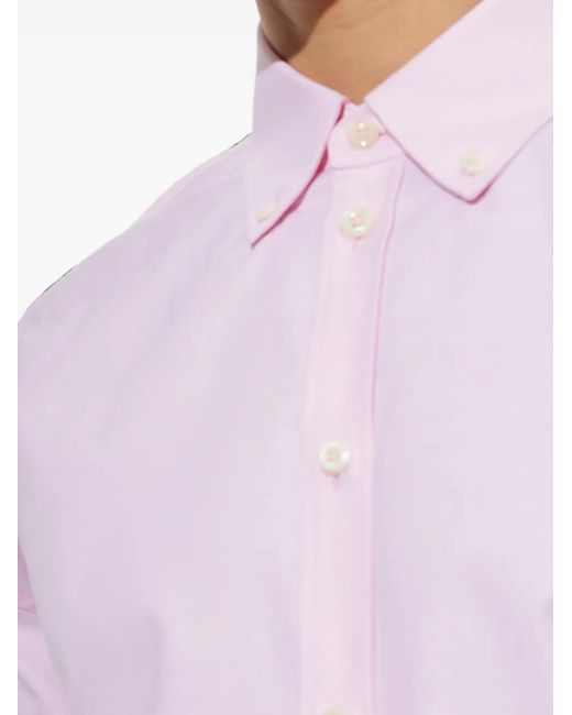 DSquared² Pink Dan Embroidered-Logo Button-Down Shirt for men