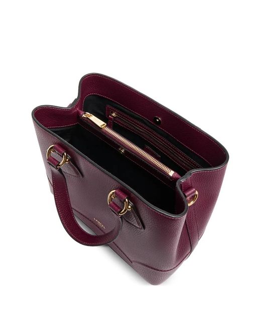 Lancel Purple Small Neo Izy Grained-Leather Tote Bag