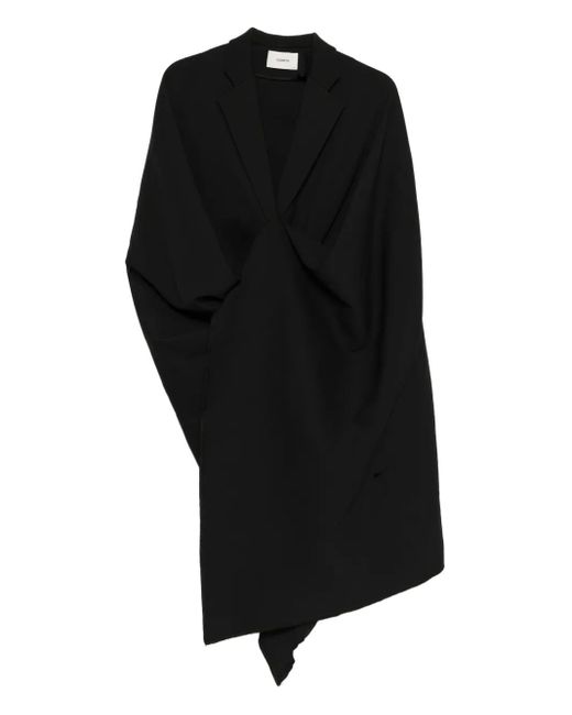 Coperni Black Wrapped Asymmetrical Coat