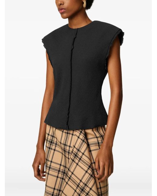 AMI Black Sleeveless Top