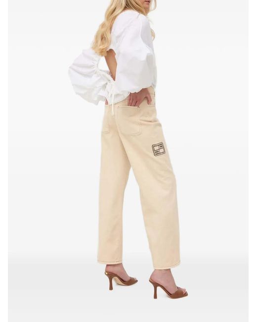 Beatrice B. Natural Logo-Patch Jeans