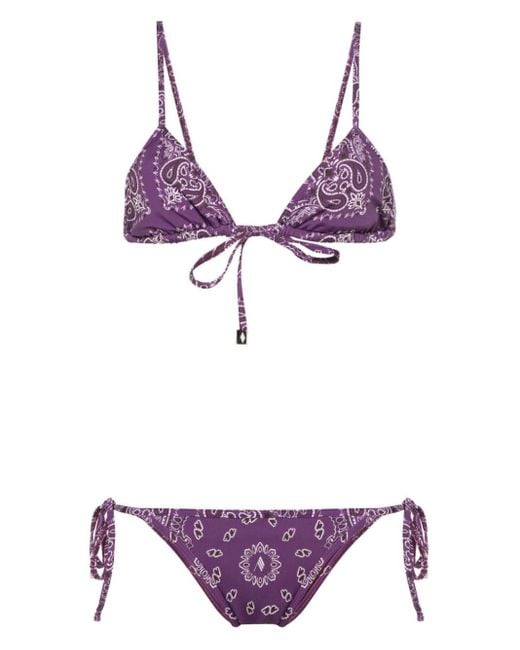 Bikini à imprimé bandana The Attico en coloris Purple