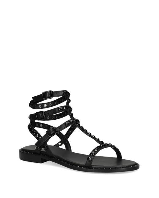 Ash Black Leather Sandals