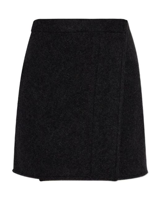 Lemaire ラップ ミニスカート Black