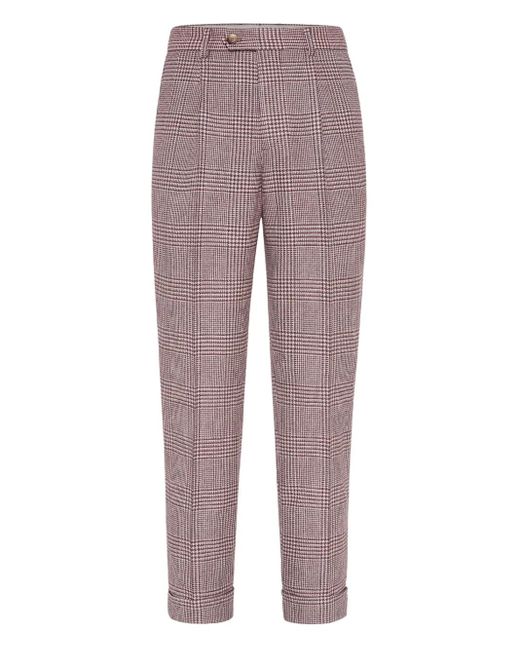 メンズ Brunello Cucinelli プリーツ パンツ Purple