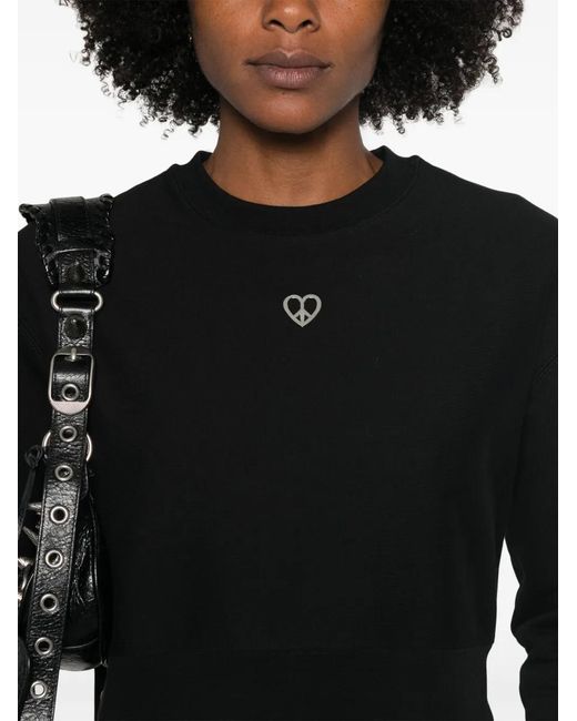 Moschino Black Logo-Patch Sweatshirt