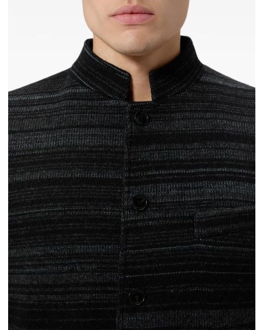 Missoni Black Striped Wool And Viscose Knit Jacket for men