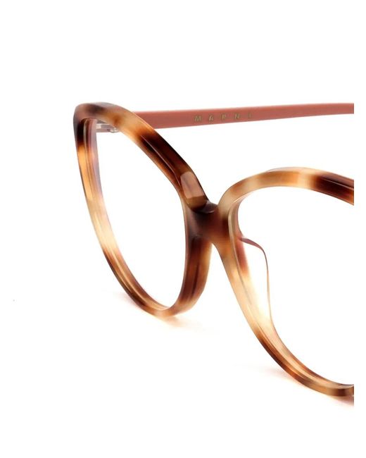 Marni Brown Tortoiseshell-Effect Cat-Eye Glasses