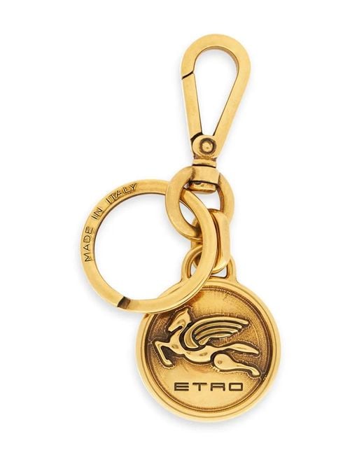 Etro Metallic Embossed Pegaso-Charm Keyring