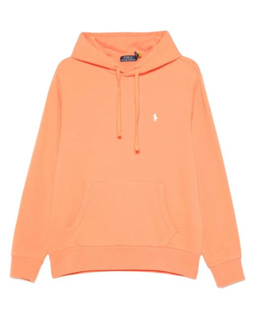 Polo Ralph Lauren Orange Hoodie À Motif Polo Pony for men