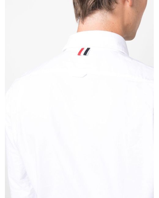 Camisa con parche del logo Thom Browne de hombre de color White