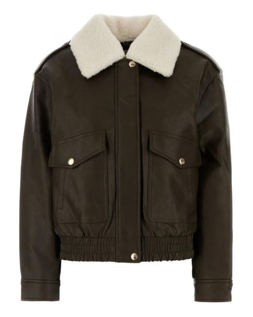 MICHAEL Michael Kors Women's Black Long-Sleeve Shearling-Collar Jacket