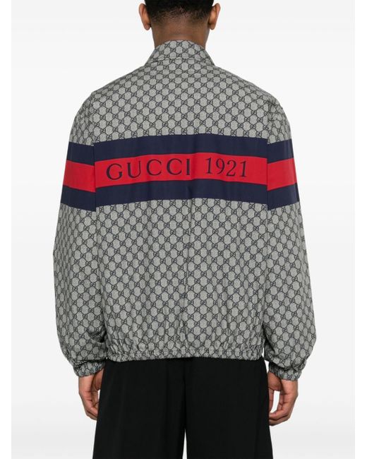 Gucci Bomberjacke mit GG-Print in Gray für Herren
