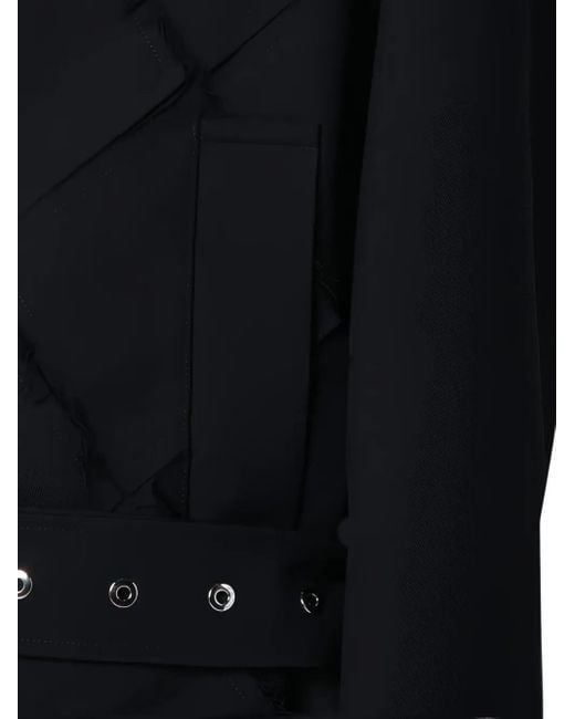 NAMACHEKO Black Quilted Waist Trench Coat